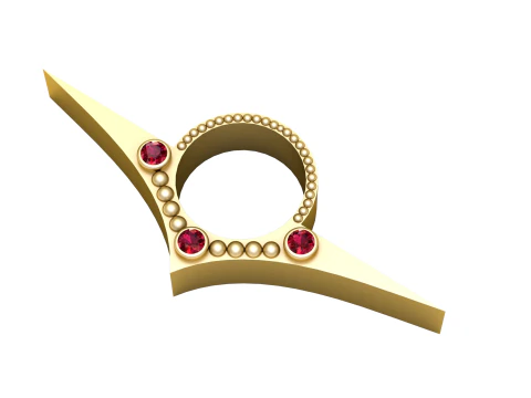 Luxury Geometric Gemstone Ring Pendant 3D Print Model