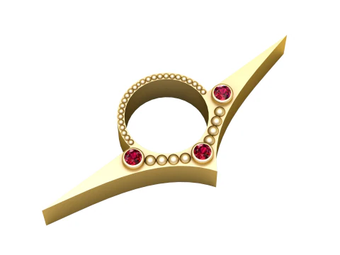Luxury Geometric Gemstone Ring Pendant 3D Print Model