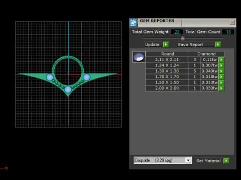 Luxury Geometric Gemstone Ring Pendant 3D Print Model