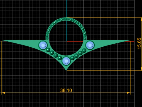 Luxury Geometric Gemstone Ring Pendant 3D Print Model
