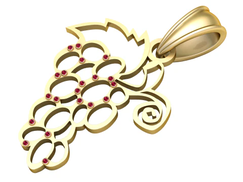 Elegant Grape Vine Pendant 3D Print Model