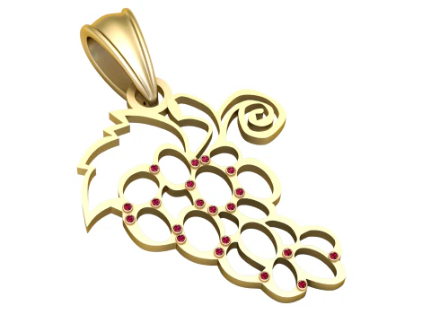 Elegant Grape Vine Pendant 3D Print Model