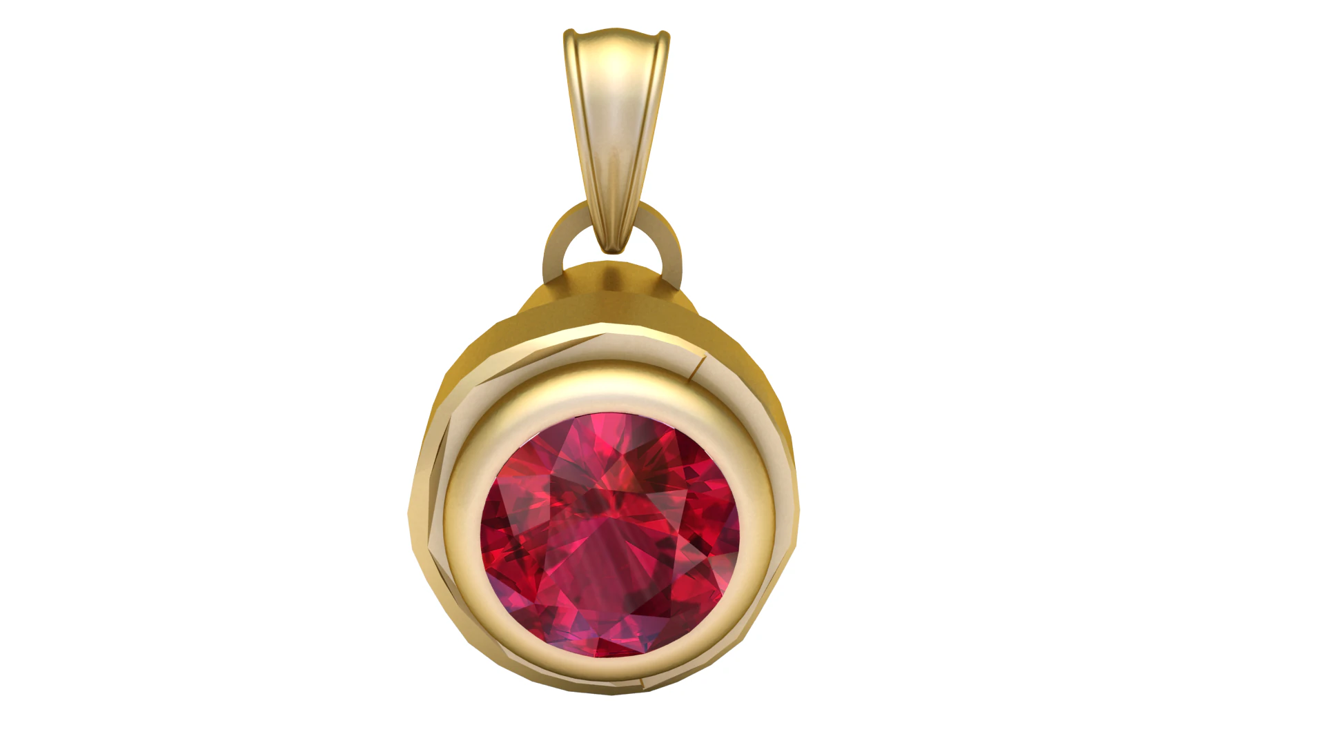 Classic Bezel Gemstone Pendant 3D Print Model .c4d .max .obj .3ds .fbx .stl .blend 