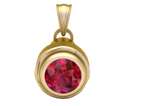 Pingente de pedra preciosa com moldura cl&aacute;ssica Modelo de Impressão 3D