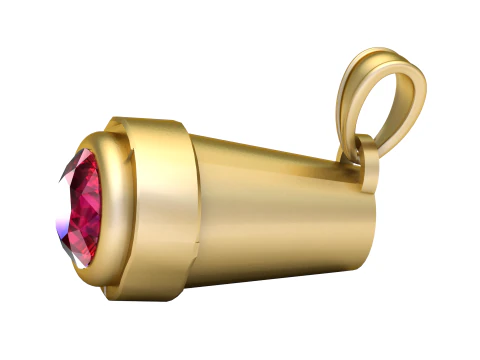 Classic Bezel Gemstone Pendant 3D Print Model