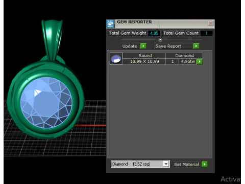 Classic Bezel Gemstone Pendant 3D Print Model