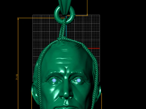 Realistic Portrait Face Pendant 3D Print Model