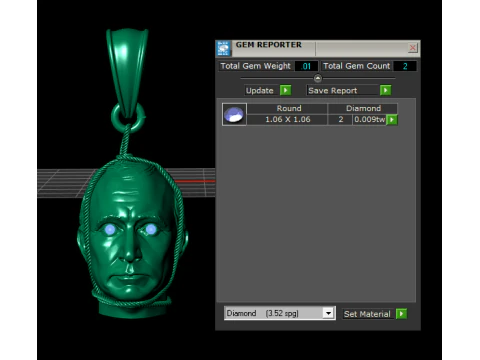 Realistic Portrait Face Pendant 3D Print Model