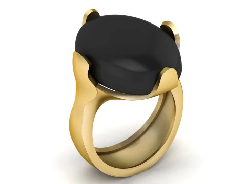 Model Perhiasan Cetak 3D Cincin Bezel Minimalis Modern Model Cetak 3D