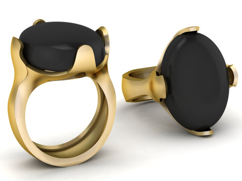 Modern Minimalist Bezel Ring 3D Printable Jewelry Model 3D Print Model