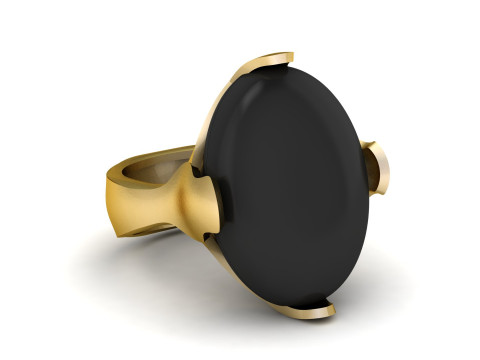 Modern Minimalist Bezel Ring 3D Printable Jewelry Model 3D Print Model