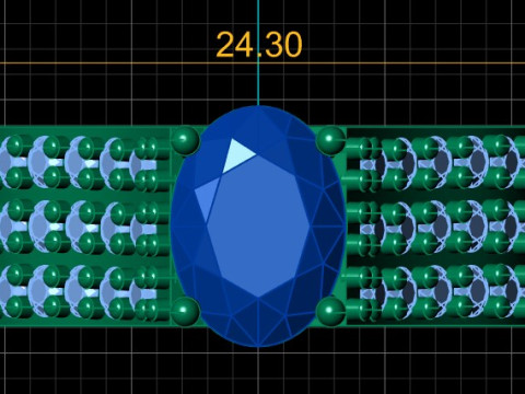 Luxury Oval Gemstone Cluster Ring 3D Printable Jewelry Model 3D Print Model