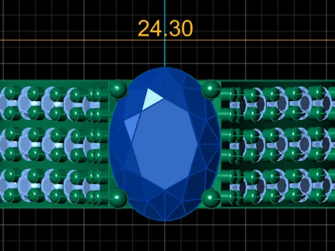 Luxury Oval Gemstone Cluster Ring 3D Printable Jewelry Model 3D Print Model