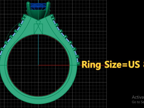 Luxury Oval Gemstone Cluster Ring 3D Printable Jewelry Model 3D Print Model