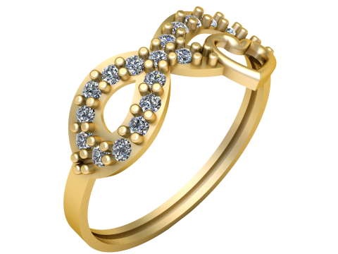 Infinity Heart Diamond Ring 3D Printable Jewelry CAD Model 3D Print Model