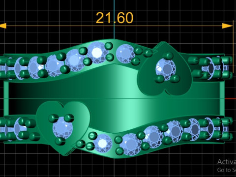 Bague en diamant coeur infini mod&egrave;le CAO de bijoux imprimable en 3D Modèles 3D en vedette