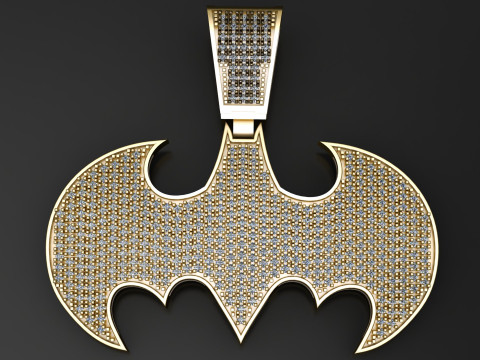 Modello CAD di gioielli stampabili 3D con ciondolo pipistrello di lusso con diamanti Modello di stampa 3D