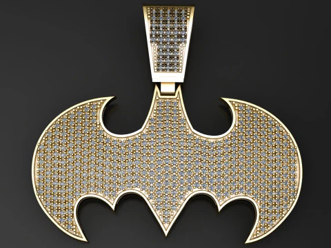 Liontin Kelelawar Berlian Mewah Model CAD Perhiasan Cetak 3D Model Cetak 3D