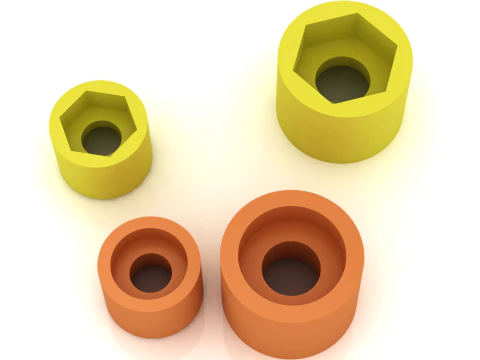 3D Printable Hexagon and Circle Shape Model 3D Print Model