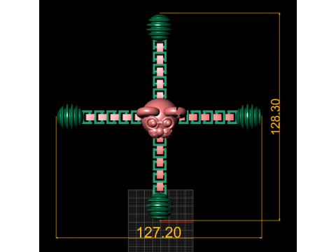 3D Printable Skull with Interlocking Chains Mode 3D Print Model