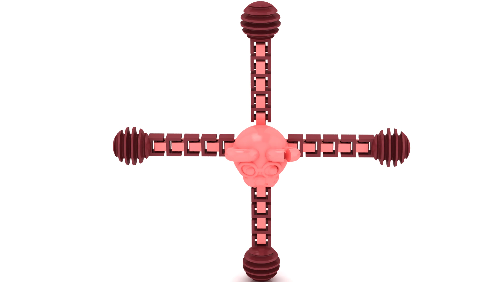 3D Printable Skull with Interlocking Chains Mode 3D Print Model .c4d .max .obj .3ds .fbx .stl .blend 