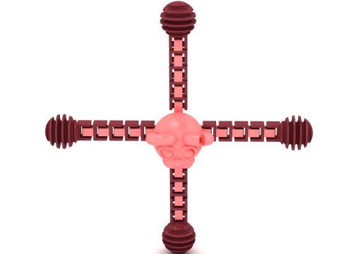 Birbirine Kilitlenen Zincirler Moduyla 3D Yazdırılabilir Kafatası 3D Baskı Modeli