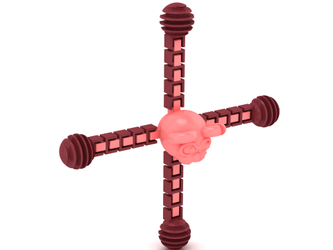 3D Printable Skull with Interlocking Chains Mode 3D Print Model