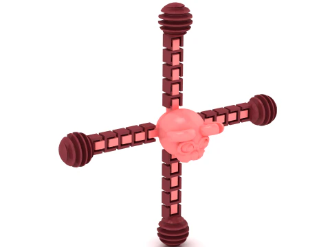 3D Printable Skull with Interlocking Chains Mode 3D Print Model