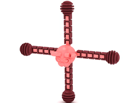 3D Printable Skull with Interlocking Chains Mode 3D Print Model