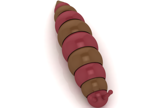 3D Printable Cute Caterpillar Character Model 3D Print Model