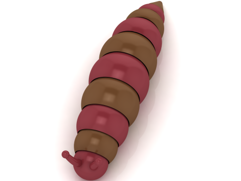 3D Printable Cute Caterpillar Character Model 3D Print Model