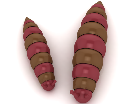 3D Printable Cute Caterpillar Character Model 3D Print Model
