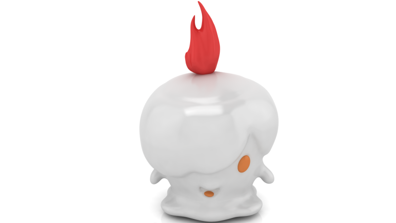 3D Printable Cute Flame Character Model 3D Print Model .c4d .max .obj .3ds .fbx .stl .blend