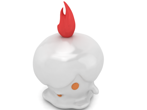 3D Printable Cute Flame Character Model 3D Print Model