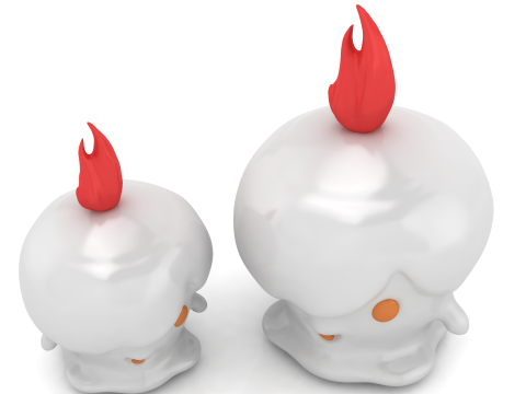 3D Printable Cute Flame Character Model 3D Print Model