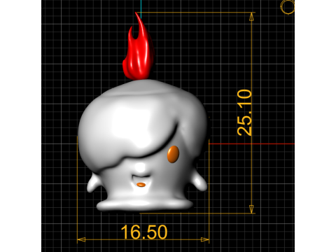 3D Printable Cute Flame Character Model 3D Print Model