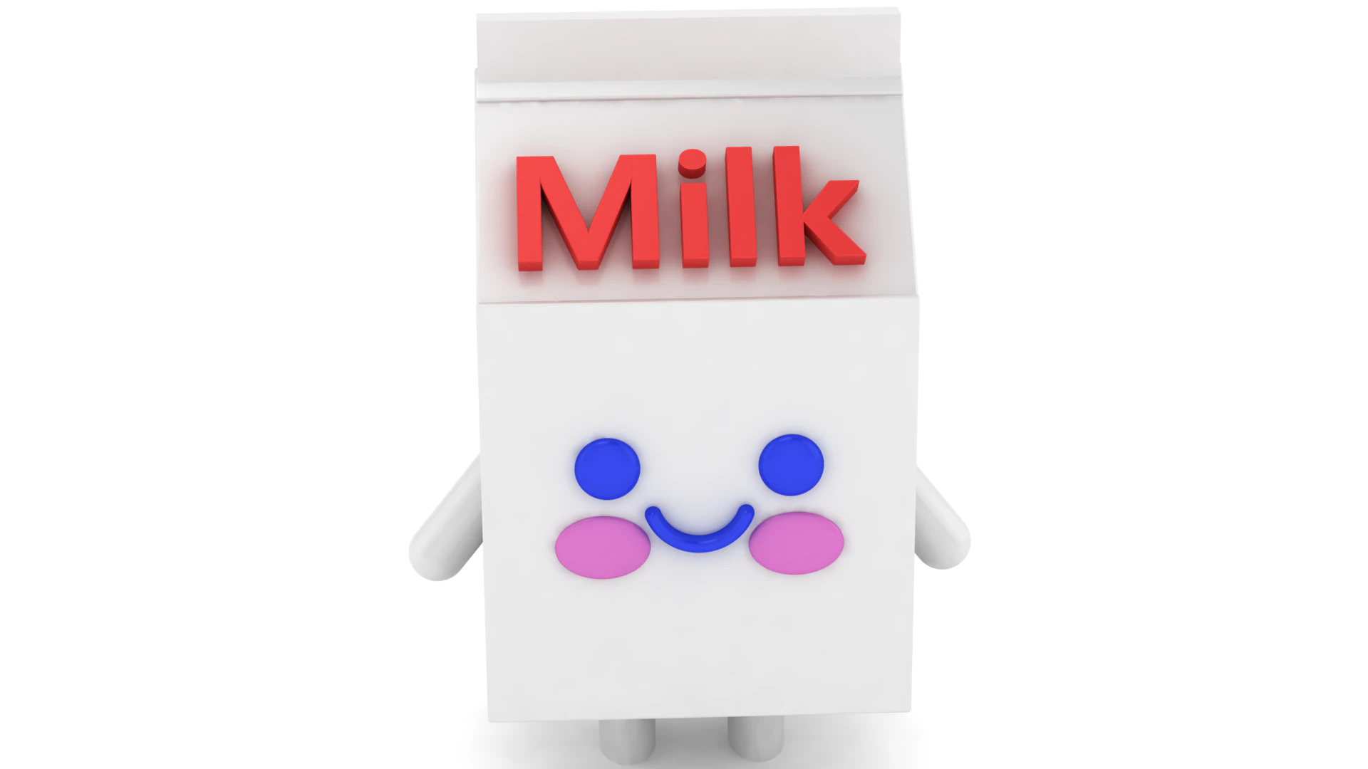 3D Printable Cute Milk Carton Character 3D Print Model .c4d .max .obj .3ds .fbx .stl .blend