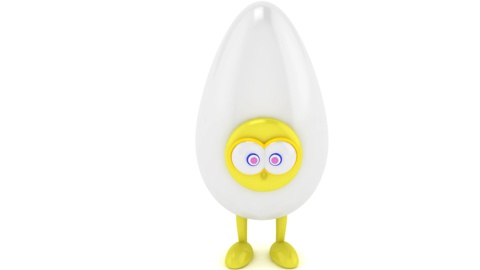 3D Printable Cute Egg Character 3D Print Model .c4d .max .obj .3ds .fbx .stl .blend 