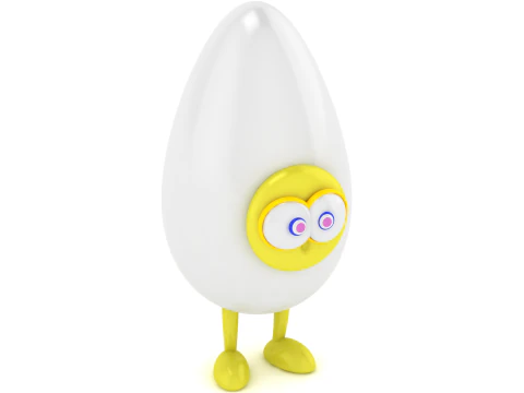 3D Printable Cute Egg Character 3D Print Model