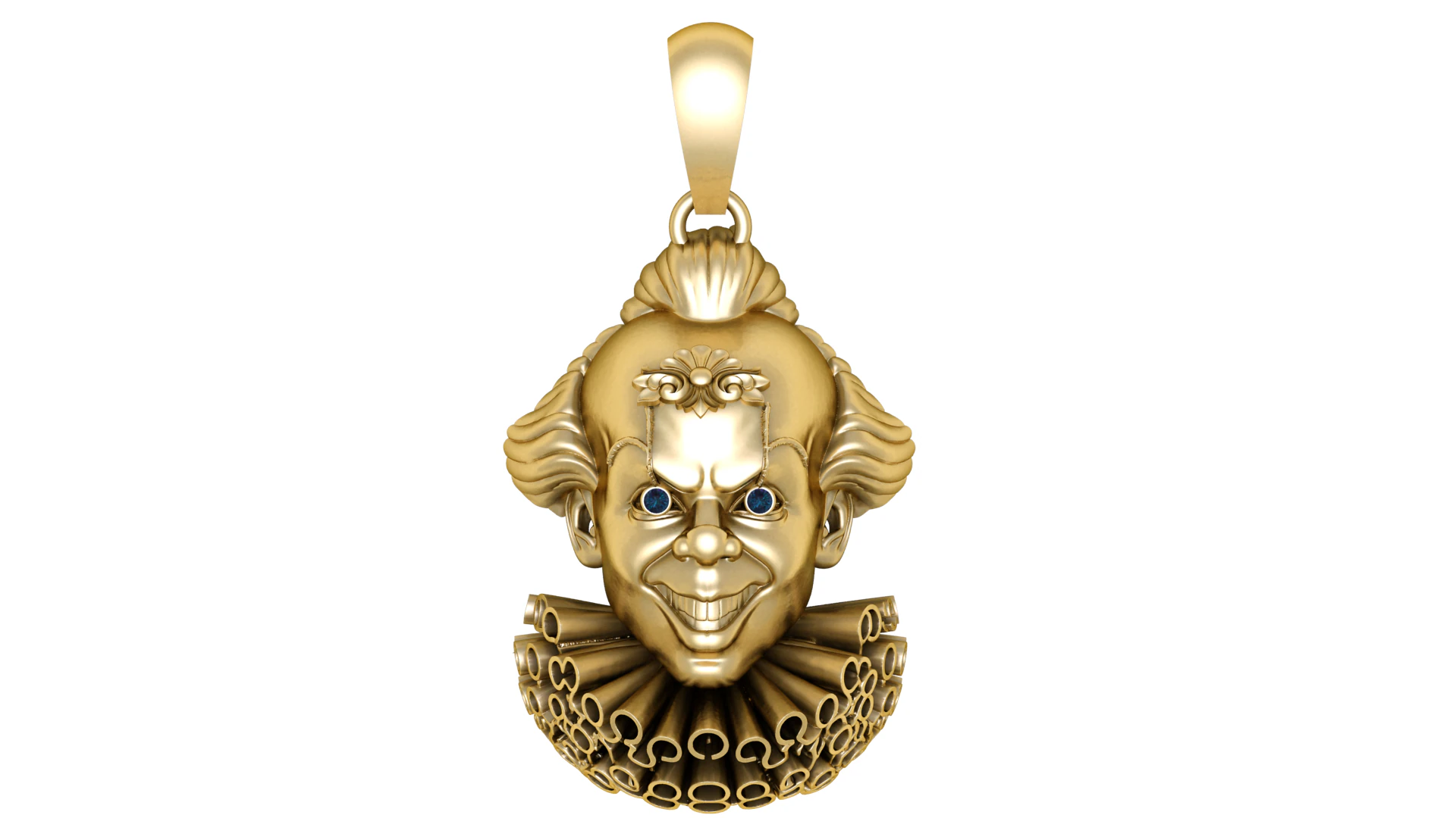 Luxury Golden Mask Pendant Artistic 3D Printable Jewelry Model with Hollow Detail 3D Model .c4d .max .obj .3ds .fbx .stl .blend 