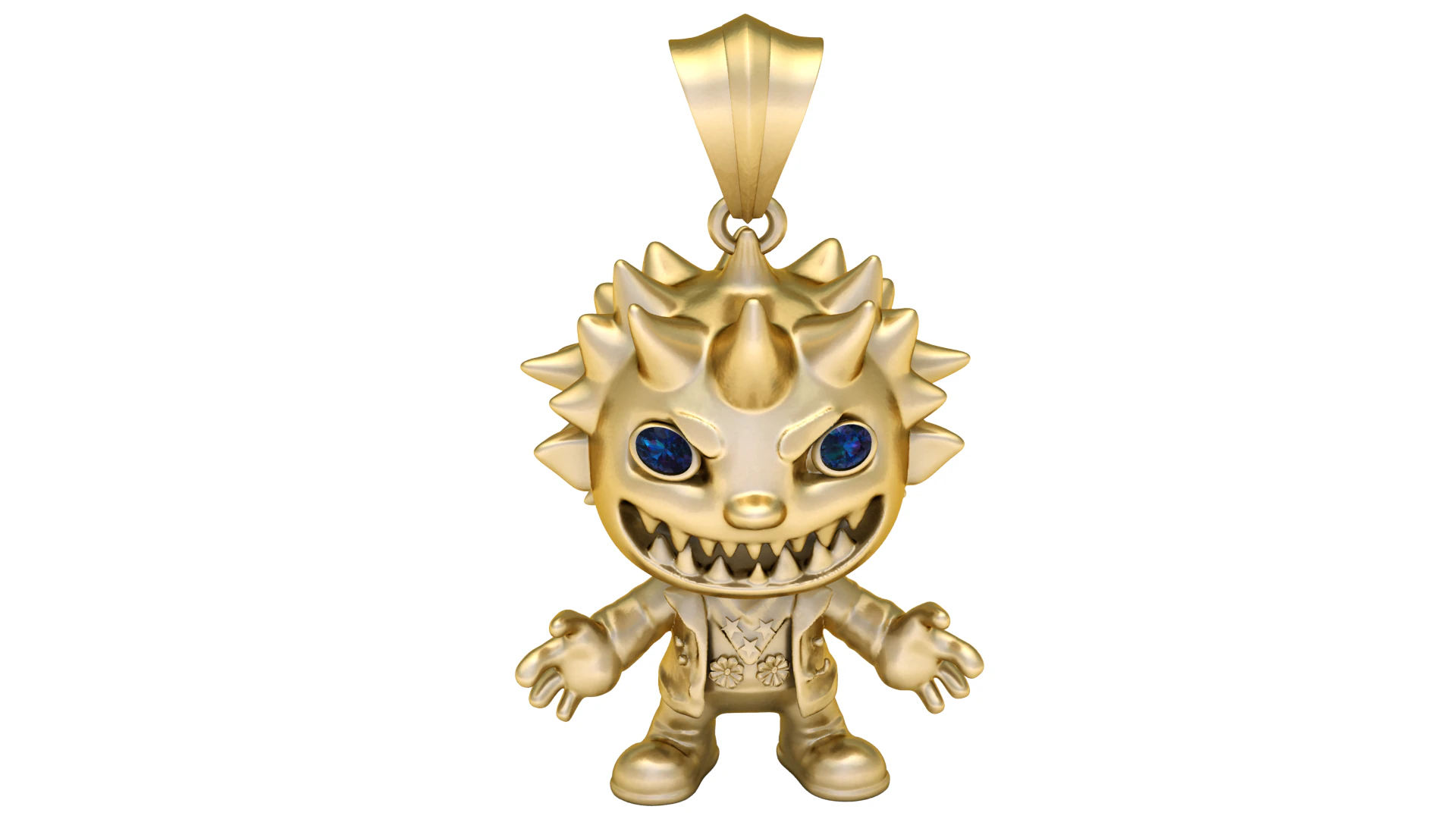 Spiky Monster Character Pendant Cute Horror 3D Printable Jewelry Model 3D Model .c4d .max .obj .3ds .fbx .stl .blend