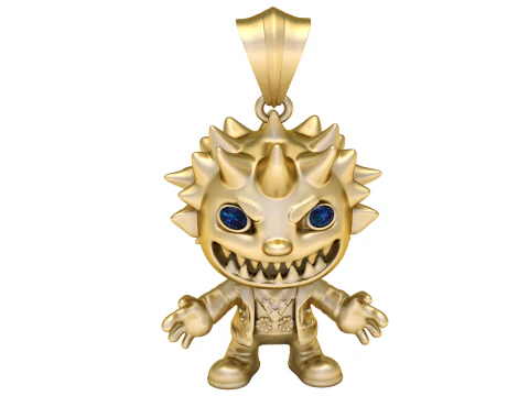 Spiky Monster Character Pendant Cute Horror 3D Printable Jewelry Model 3D Model