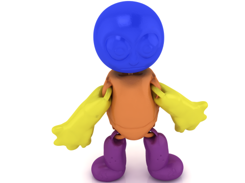 Cartoon Character Figurine 3D Printable Model Cute Stylized Toy Figure STL Collectible Desk Deco 3D Print Model