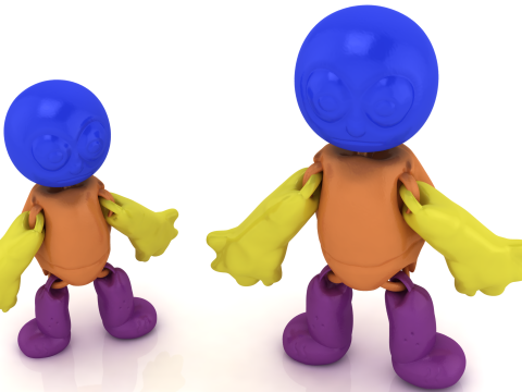 Cartoon Character Figurine 3D Printable Model Cute Stylized Toy Figure STL Collectible Desk Deco 3D Print Model