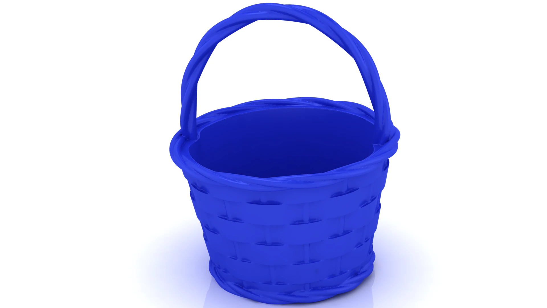 Woven Basket with Handle 3D Printable Model Decorative Storage Basket STL Home Decor Print 3D Print Model .c4d .max .obj .3ds .fbx .stl .blend 