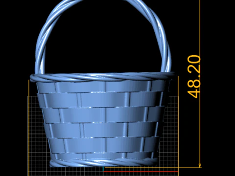 Woven Basket with Handle 3D Printable Model Decorative Storage Basket STL Home Decor Print 3D Print Model