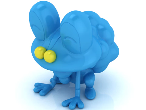 Cute Cartoon Frog Creature 3D Printable Model Stylized Animal Figurine STL Toy Collectible 3D Print Model