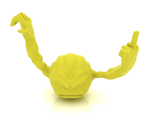 Angry Cartoon Monster Bust 3D Printable Model Stylized Fantasy Creature STL Collectible Toy Figu 3D Print Model