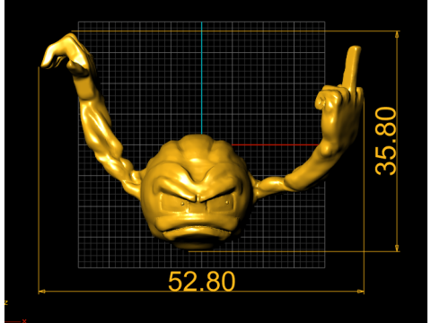 Angry Cartoon Monster Bust 3D Printable Model Stylized Fantasy Creature STL Collectible Toy Figu 3D Print Model