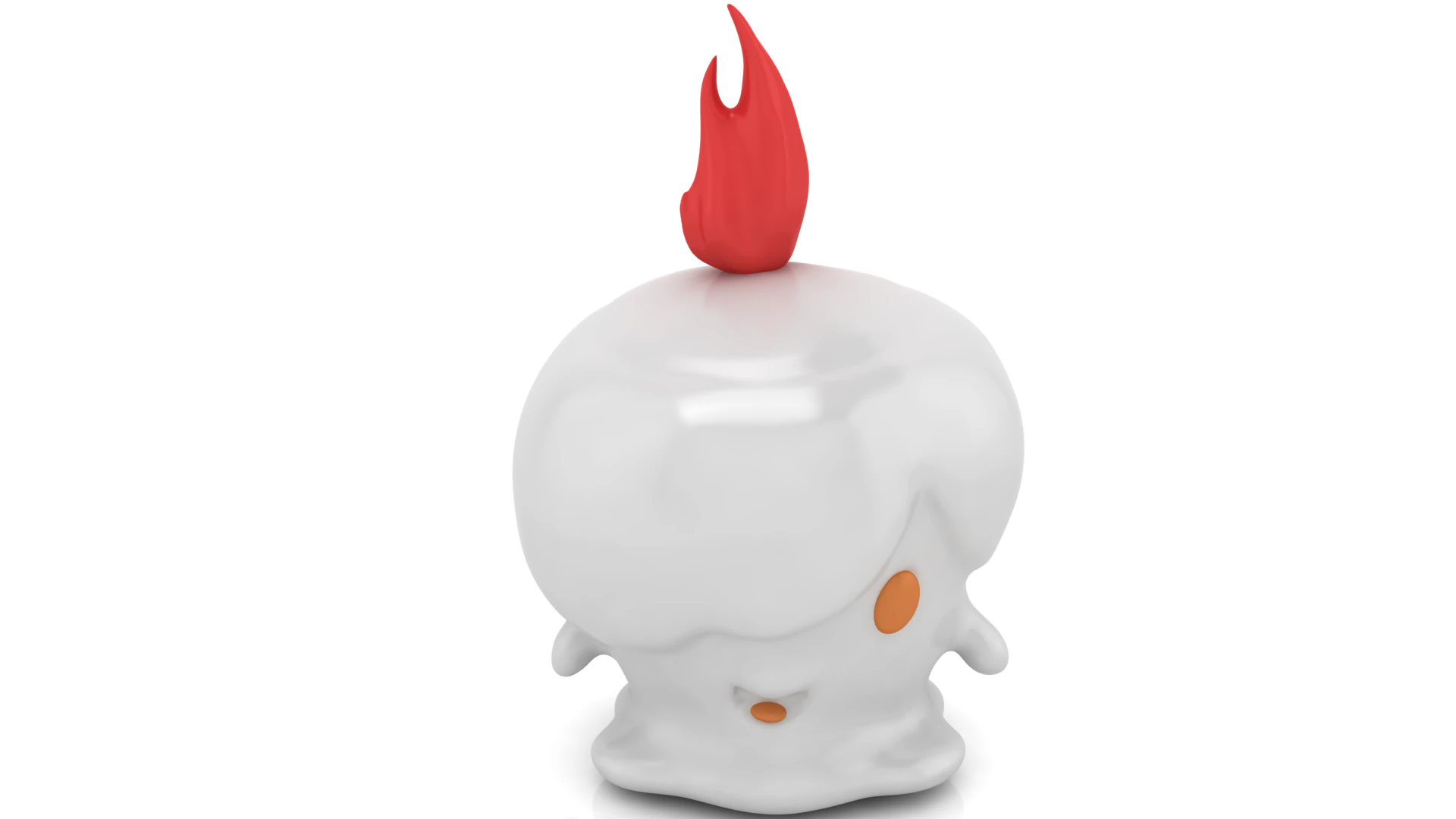 Cute Flame-Head Cartoon Ghost 3D Printable Model Stylized Fantasy Character STL Mini Collectible 3D Print Model .c4d .max .obj .3ds .fbx .stl .blend